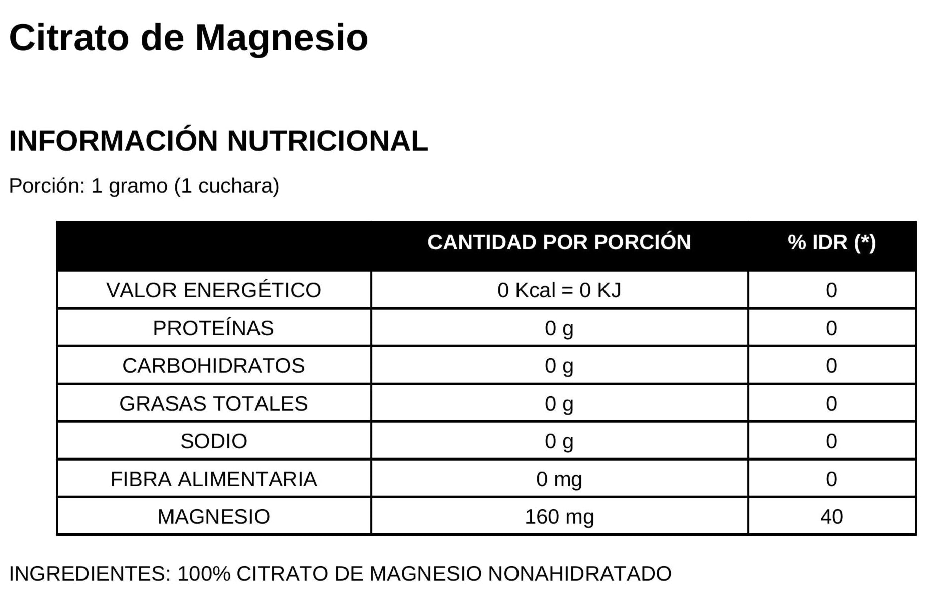 🟢 Citrato de Magnesio Premium – Liva Blends (400g)